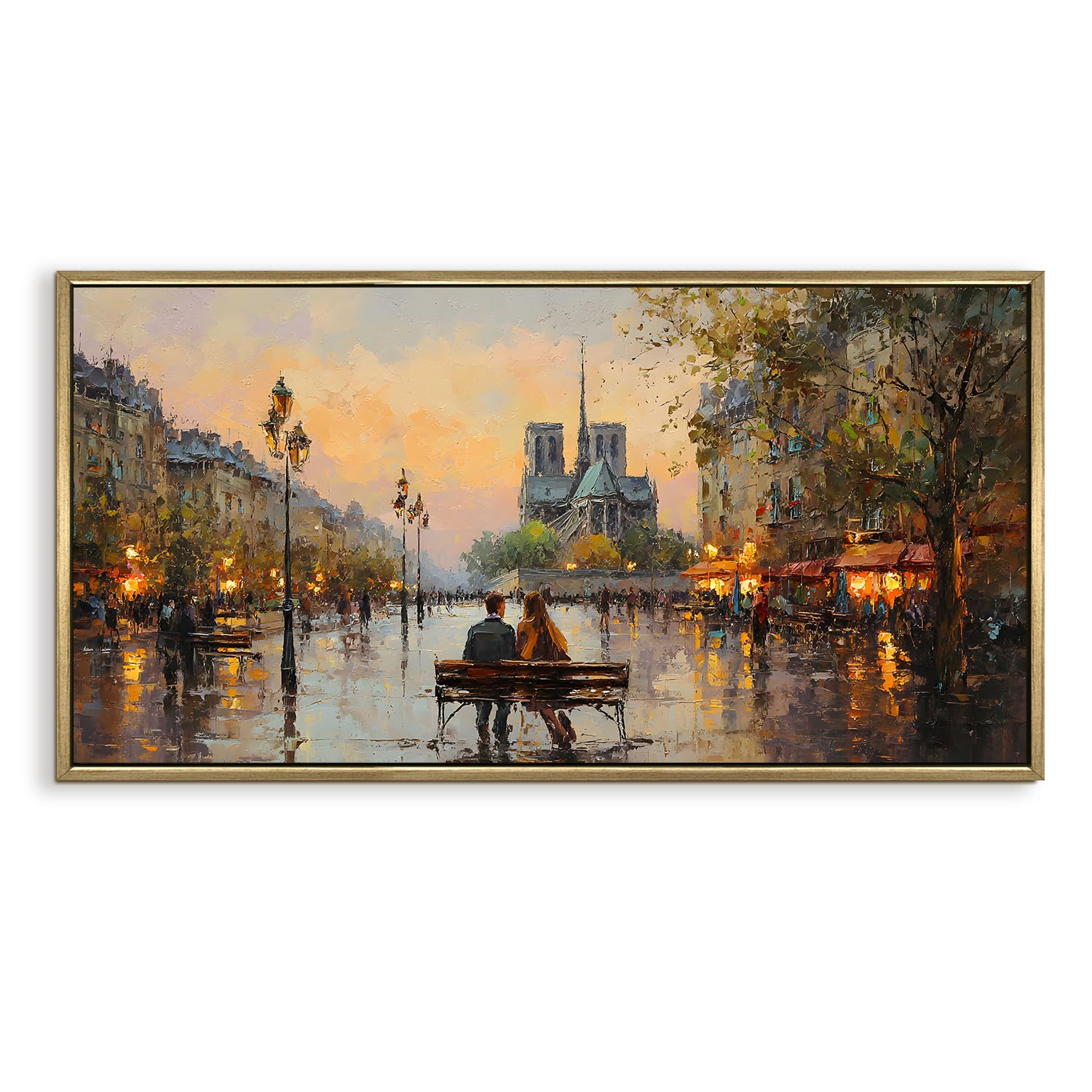 Vintage Street Canvas Wall Art For Hotel And Restaurant