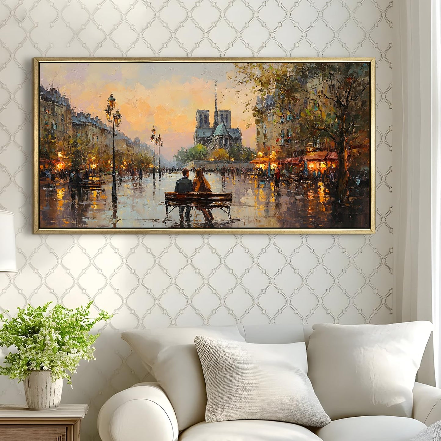 Vintage Street Canvas Wall Art For Hotel And Restaurant