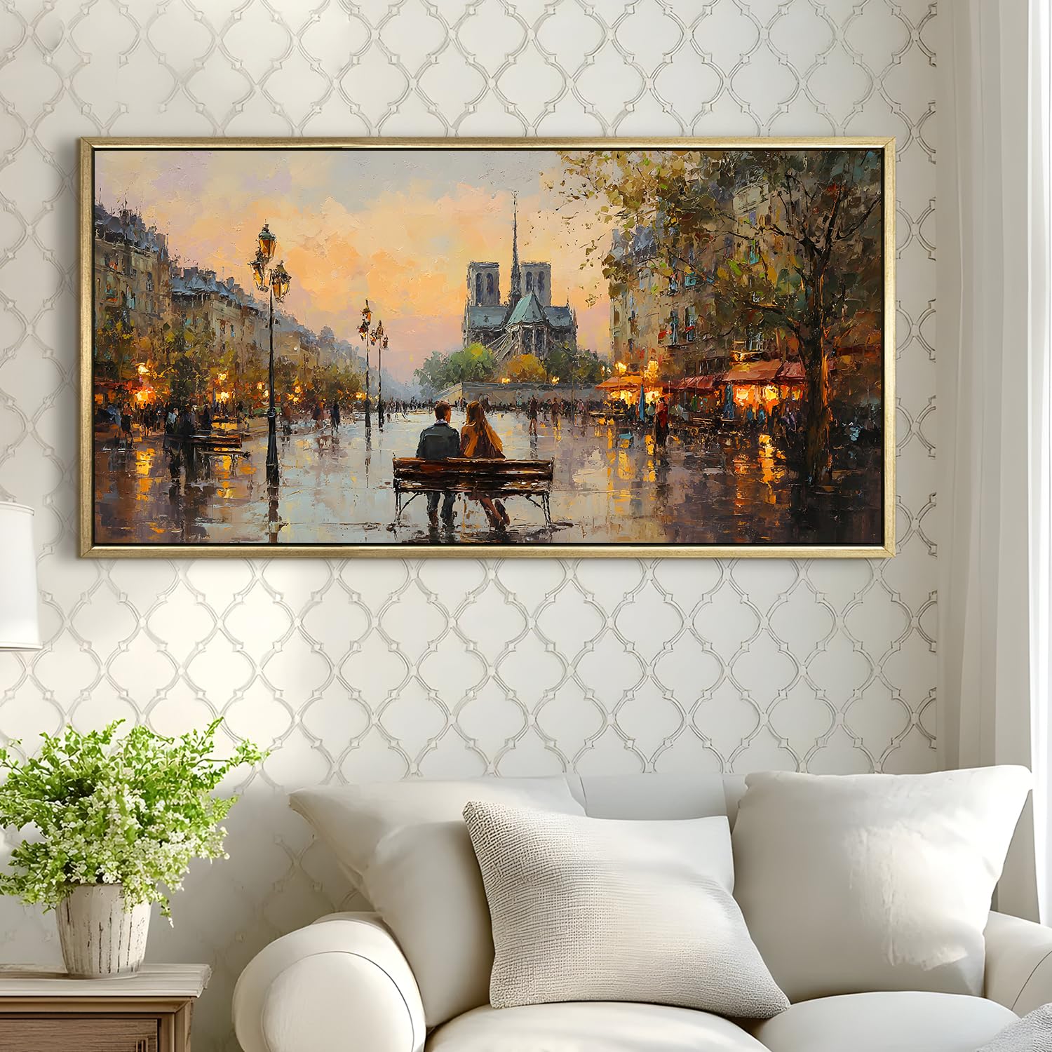 Vintage Street Canvas Wall Art For Hotel And Restaurant