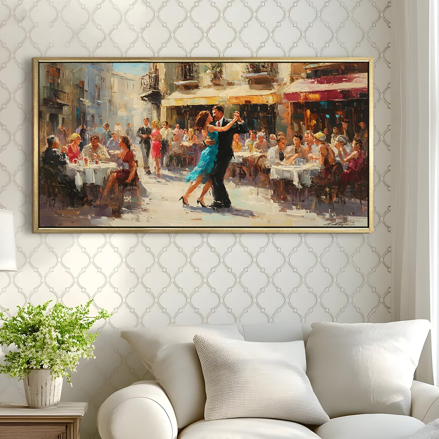 Vintage Couple Dancing Canvas Wall Painting