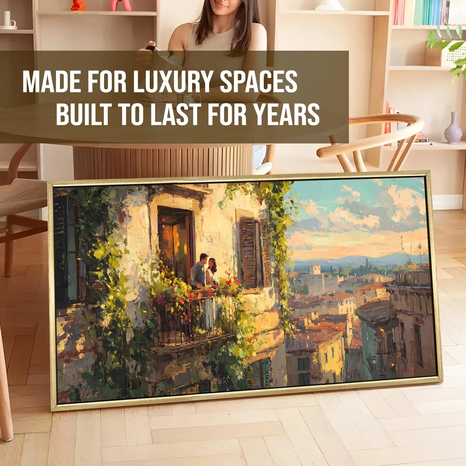 Vintage Balcony Canvas Wall Painting For Hotel