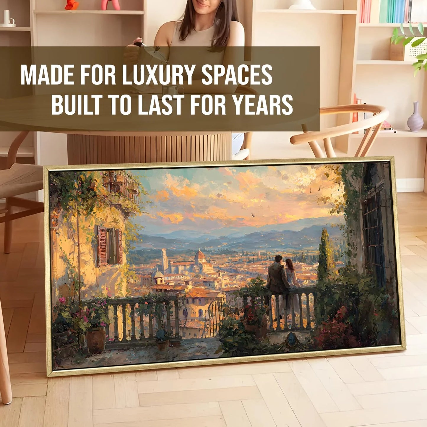 Vintage Florence Balcony Canvas Wall Painting For Hotel