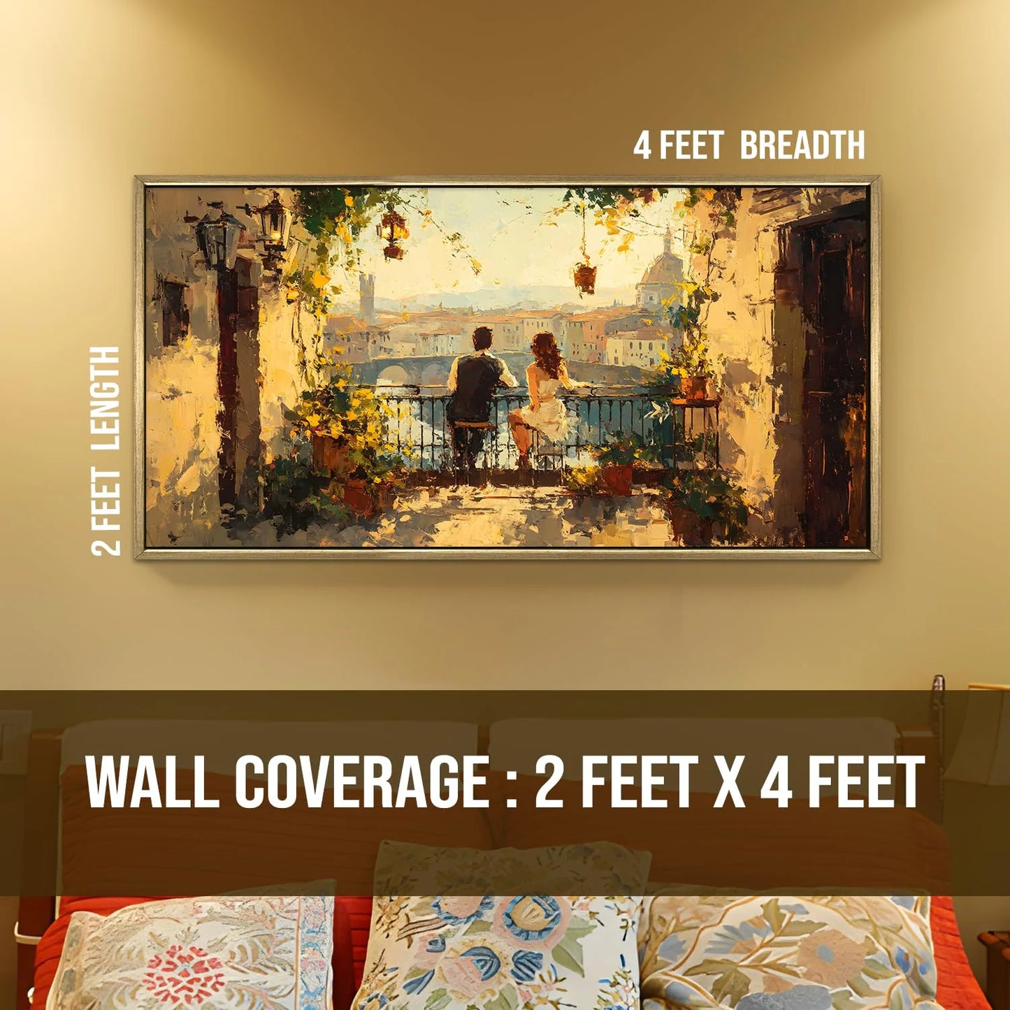 Vintage Florence Balcony Canvas Wall Painting For Hotel Wall Art