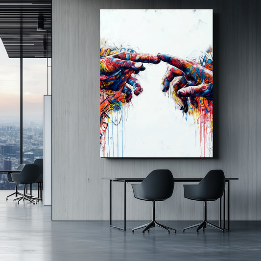 Graffiti Hands Creation canvas wall art painting