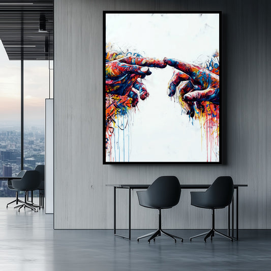 Graffiti Hands Creation canvas wall art painting