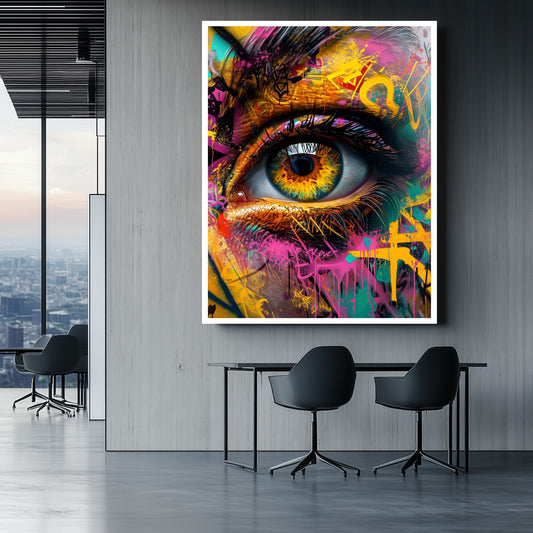 Graffiti Eye canvas wall art painting