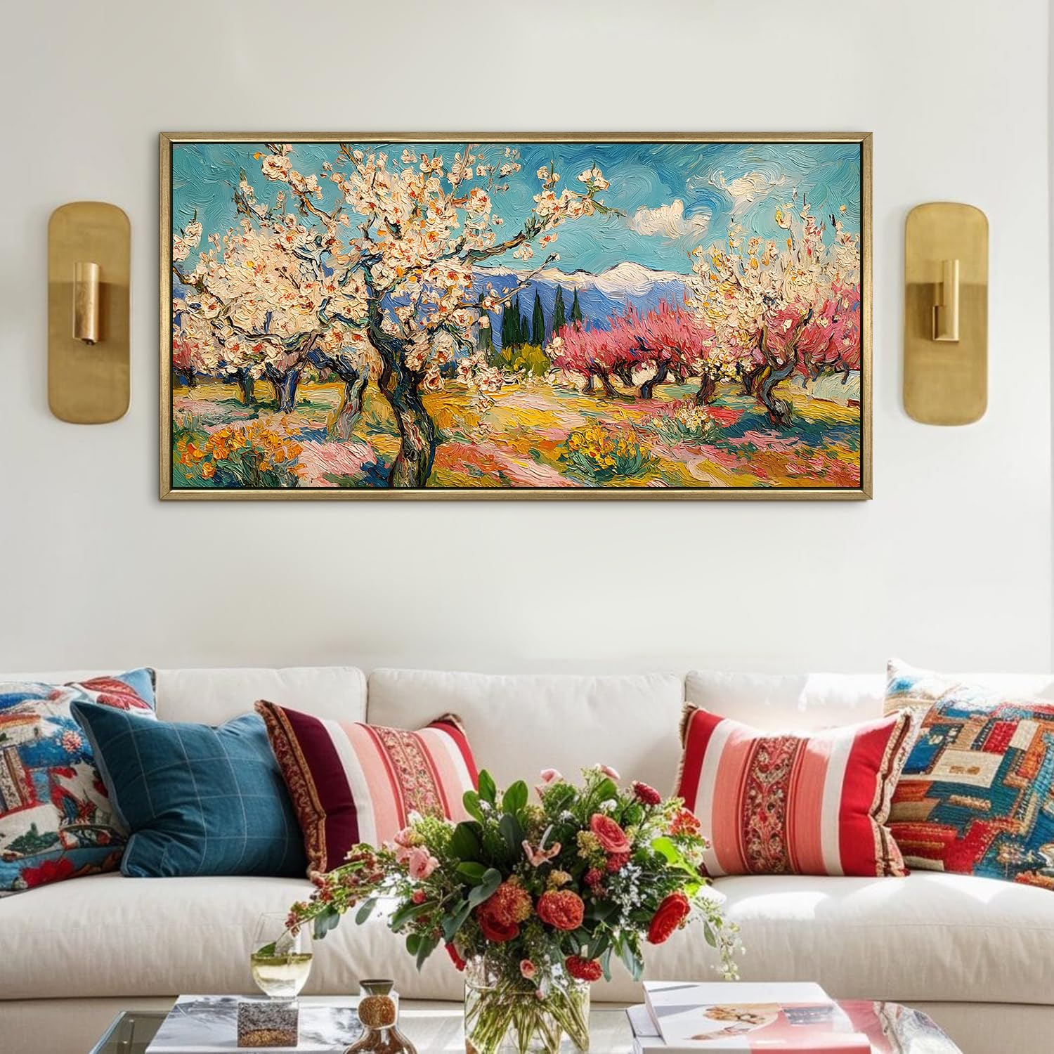 Vintage Floral Canvas Wall Painting For Hotel