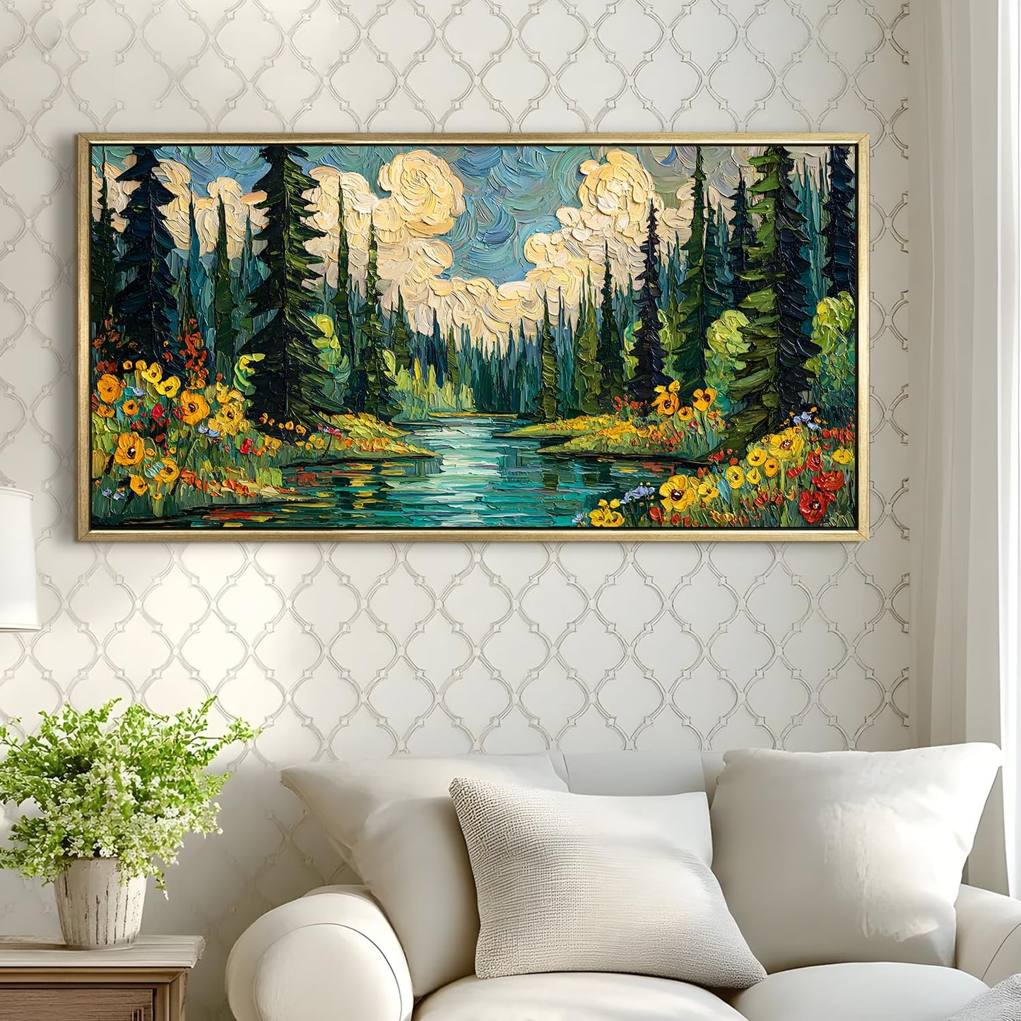 Vintage Forest Canvas Wall Painting For Hotel Room And Restaurant