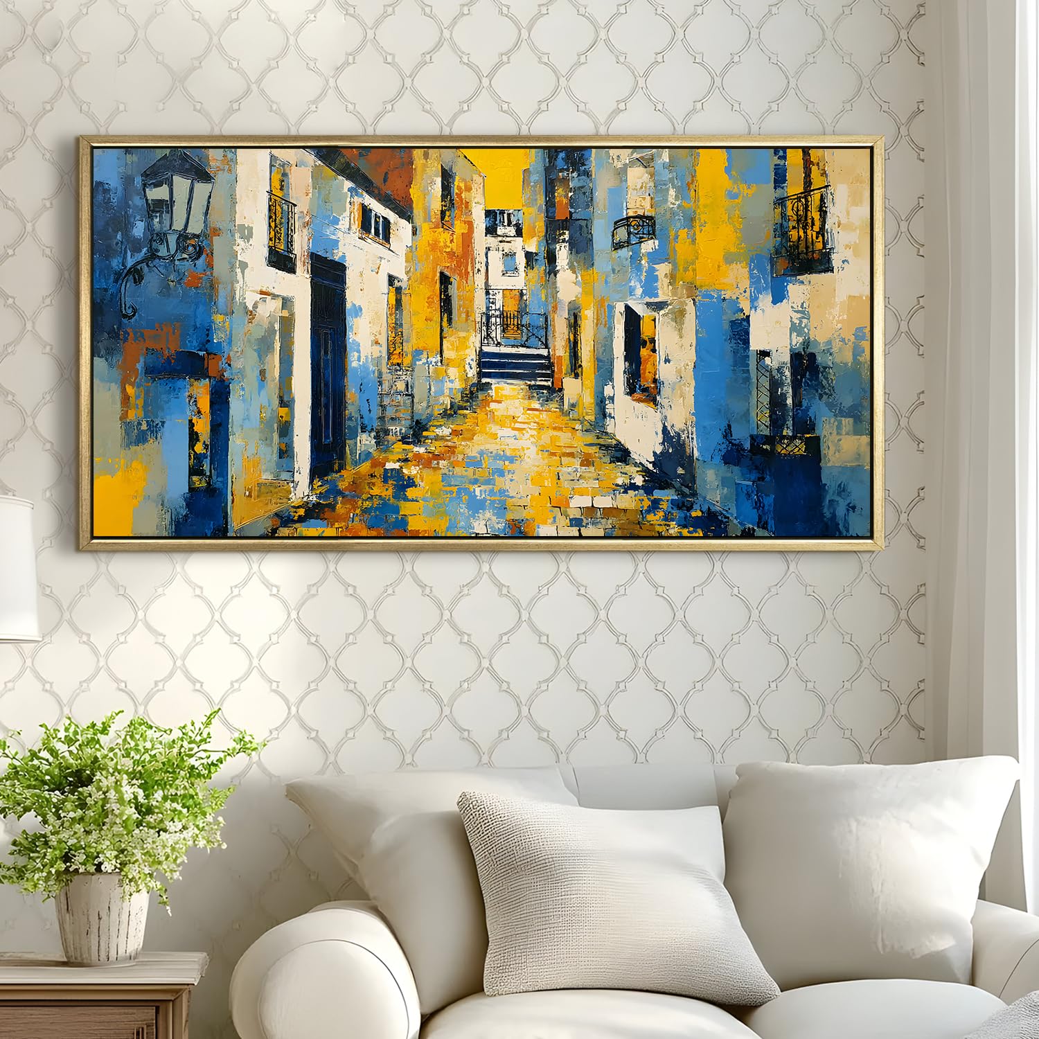 Vintage Modern Alley Canvas Wall Painting