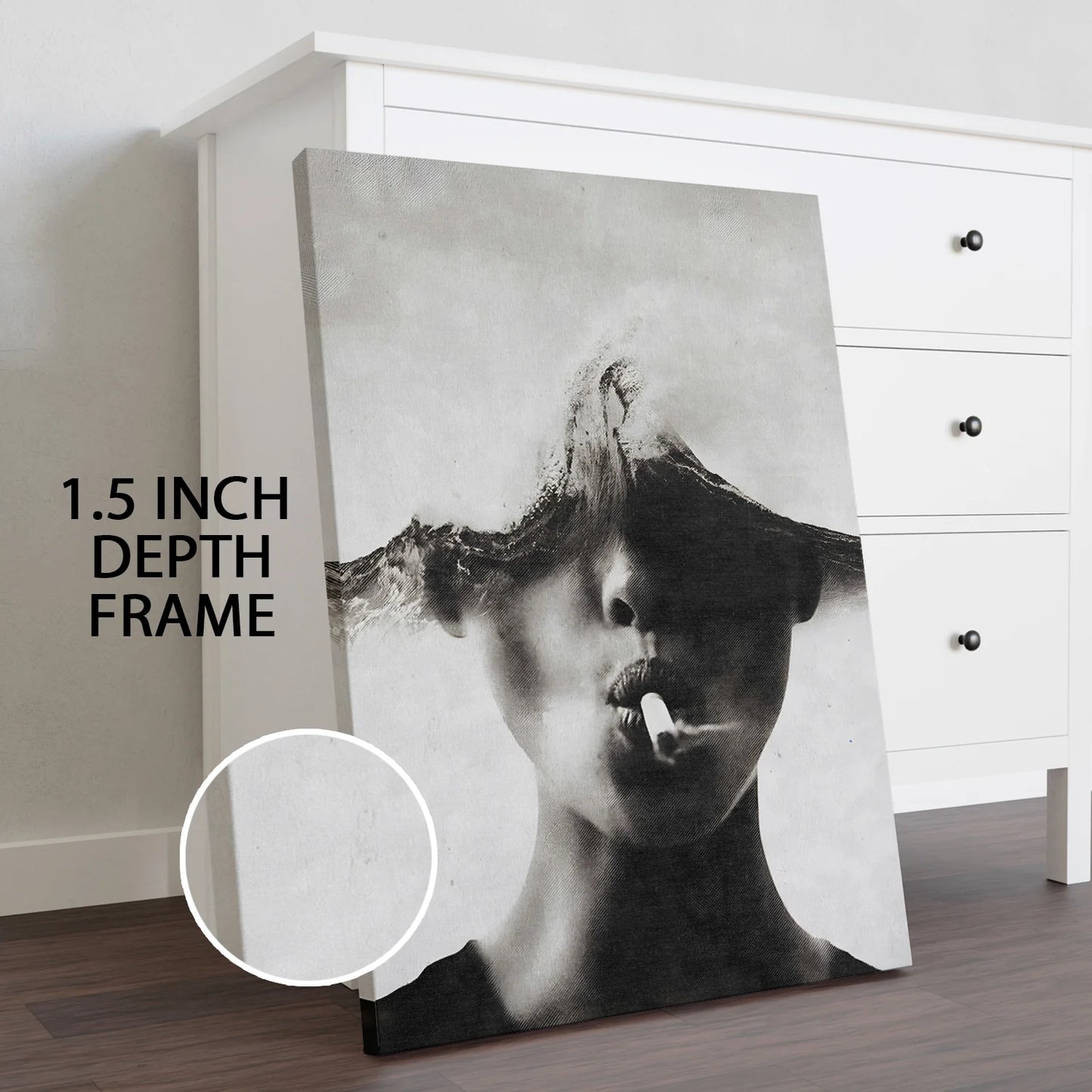 Abstract Black and White Woman Canvas Wall Art Painting For Home And Hotel