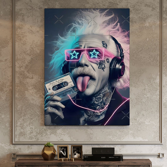 Electric Einstein canvas wall art painting