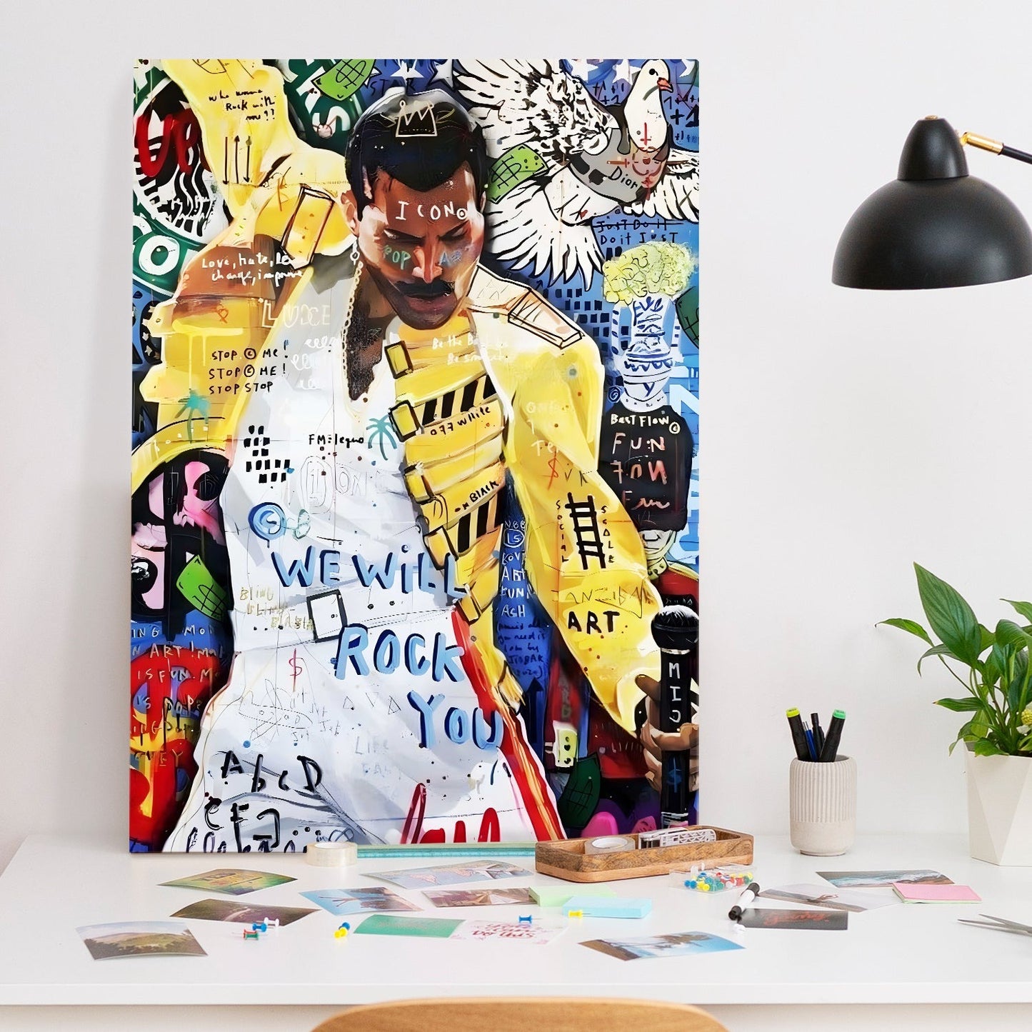 Electric Stage Vibes Wall Art Painting, HD Canvas Print, Framed, Ready to Hang