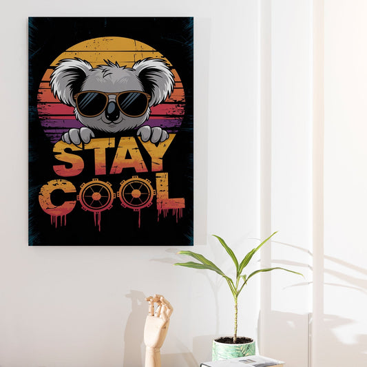 Retro Vibes Koala canvas Wall Art Painting