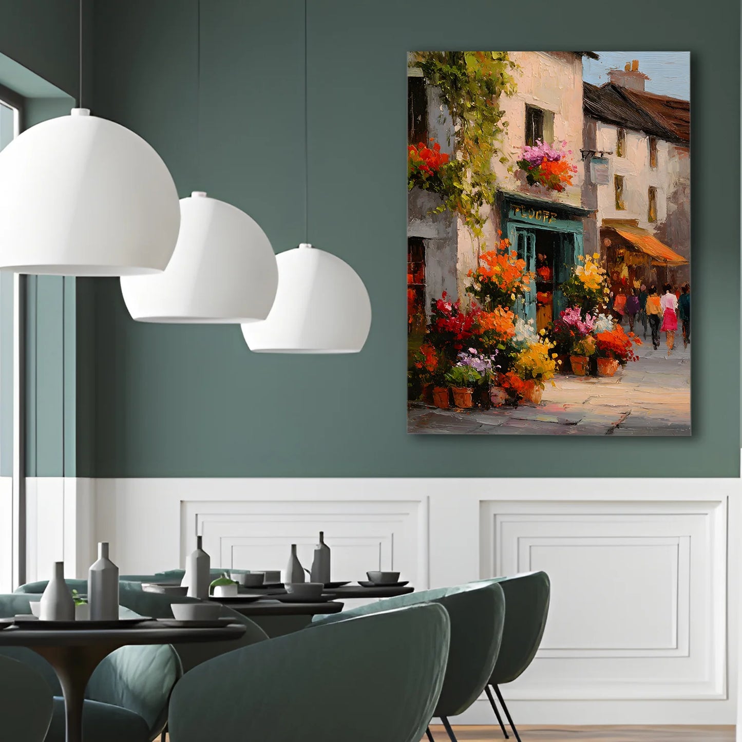 Vintage Flower Shop Wall Canvas Wall Art