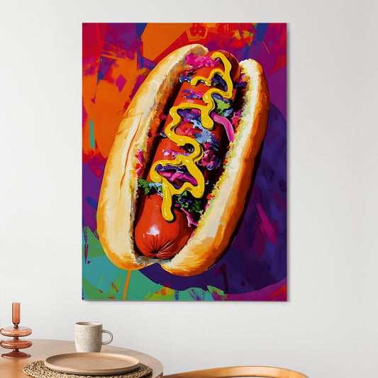 Hot Dog canvas wall art painting