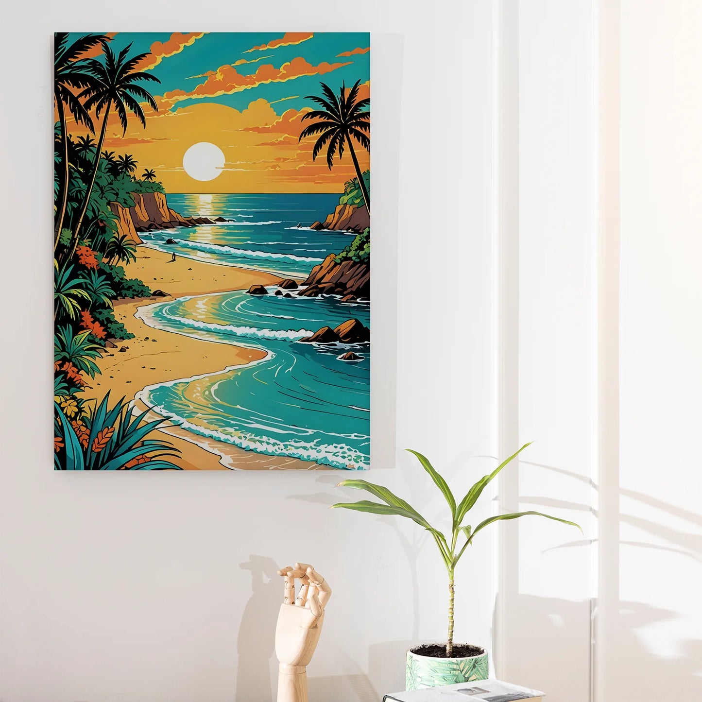 Vibrant Ocean Bloom Canvas Wall Painting For Home And Office Decoration