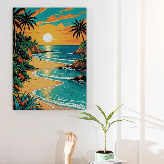 Vibrant Ocean Bloom Canvas Wall Painting For Home And Office Decoration