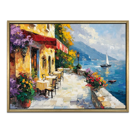 Vintage Cafe Canvas Wall Art For Drawing Room Decoration