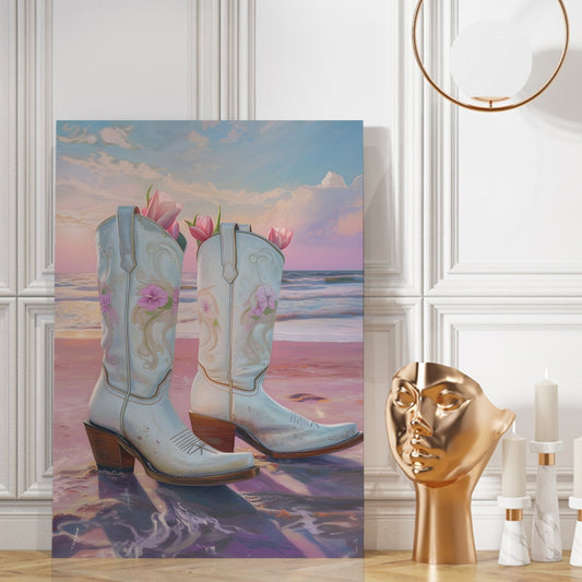 Maximalist Wall Art, Cowgirl Décor canvas wall art painting