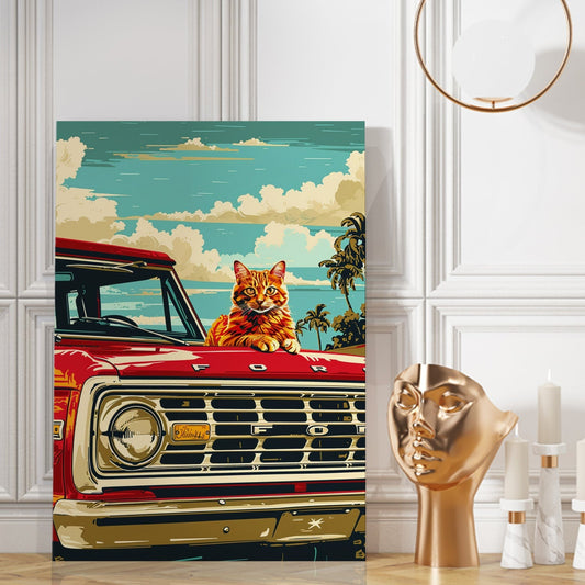 Vintage Road Trip Pop Art Wall Poster canvas wall art painting