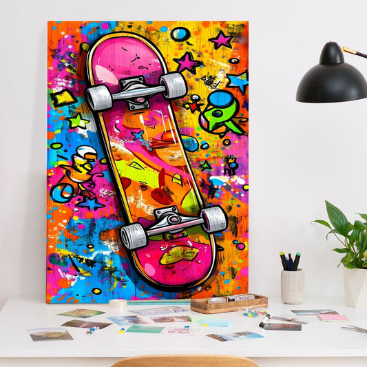 Spray & Skate canvas Wall Art Painting