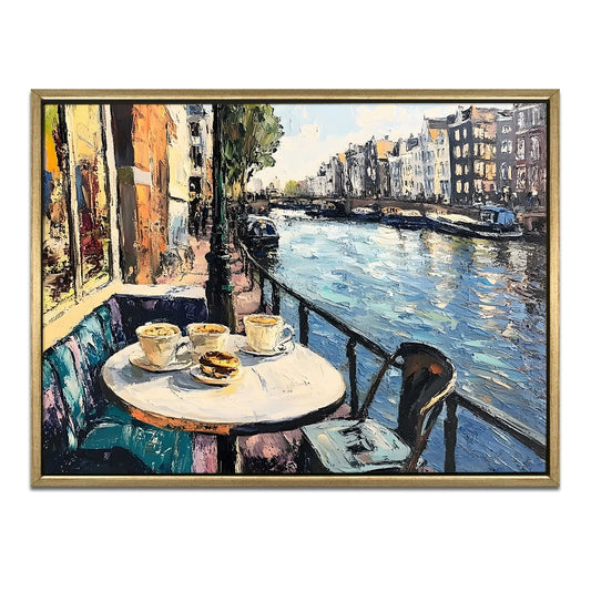 Vintage Cafe Canvas Wall Art For Living Room Decor