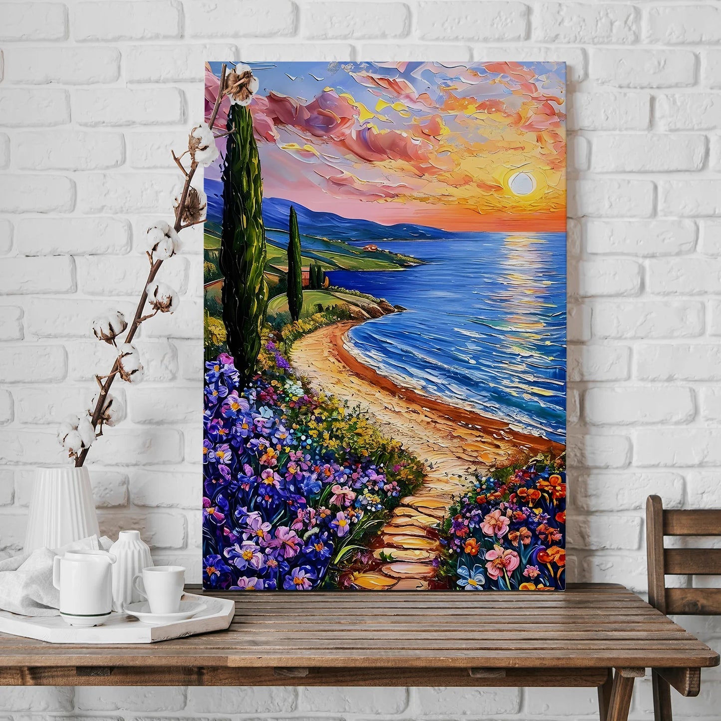 Blooming Coastline Wall Art Painting