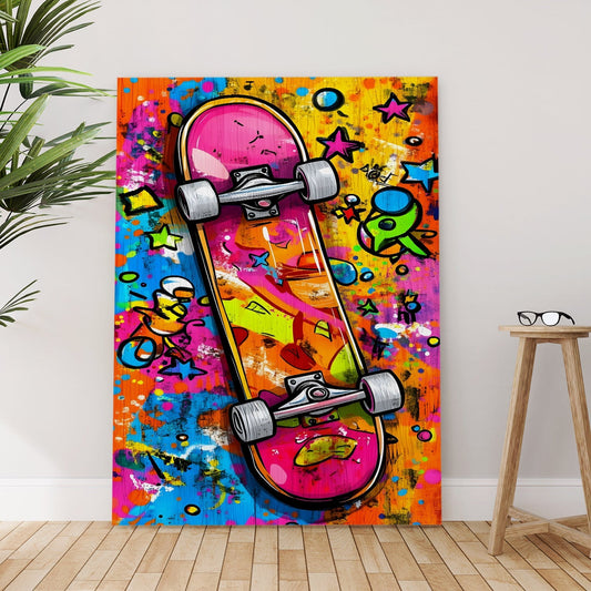 Spray & Skate canvas Wall Art Painting