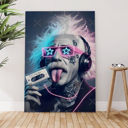 Electric Einstein canvas wall art painting