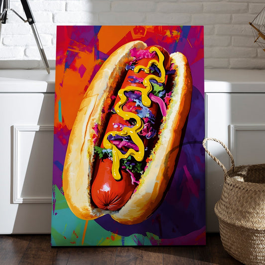 Hot Dog canvas wall art painting