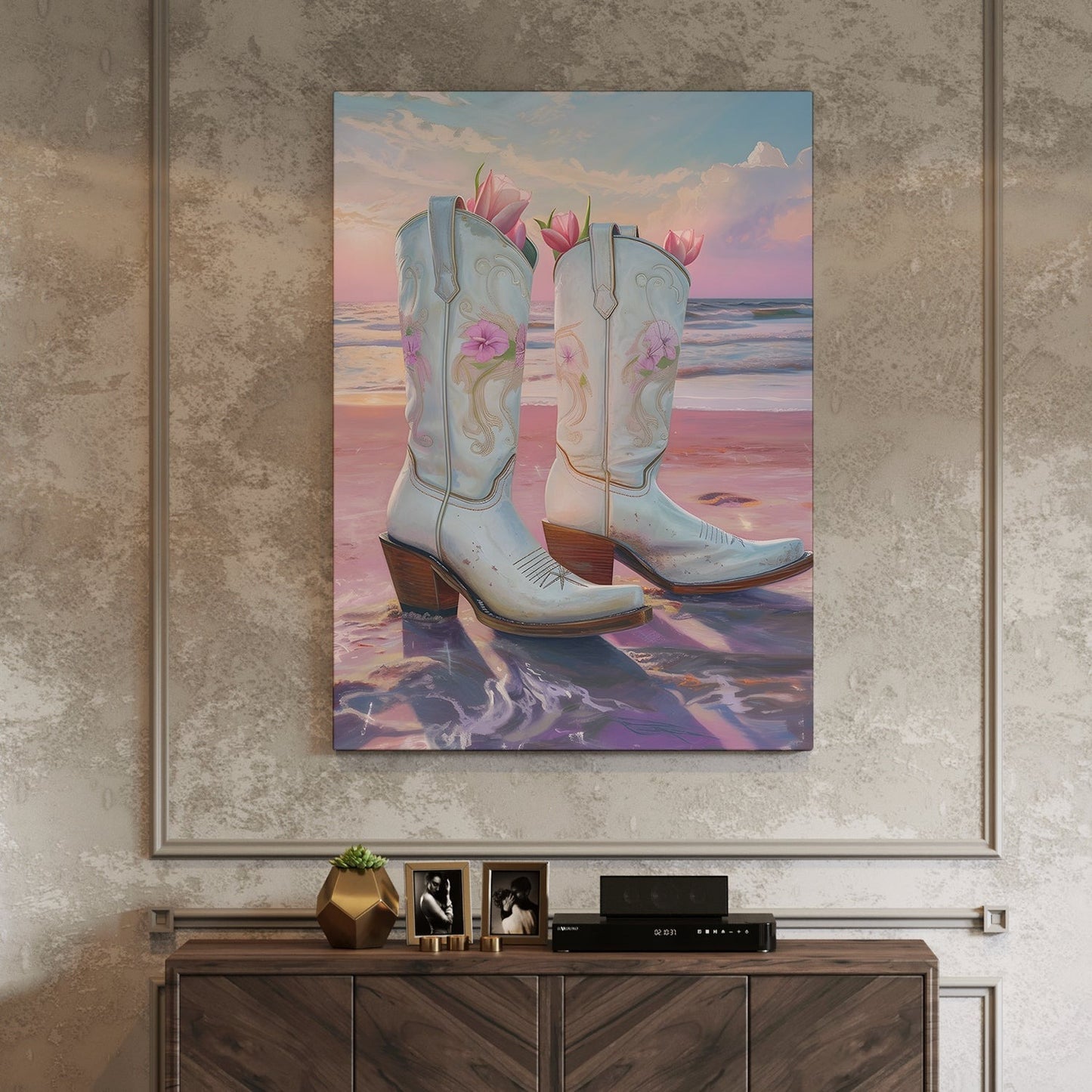 Maximalist Wall Art, Cowgirl Décor canvas wall art painting