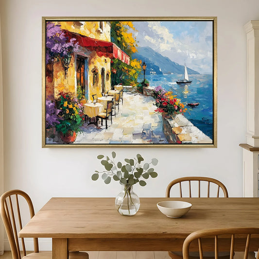 Vintage Cafe Canvas Wall Art For Drawing Room Decoration