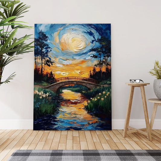 Illuminated Dusk Canvas Wall Art Painting For Hotel