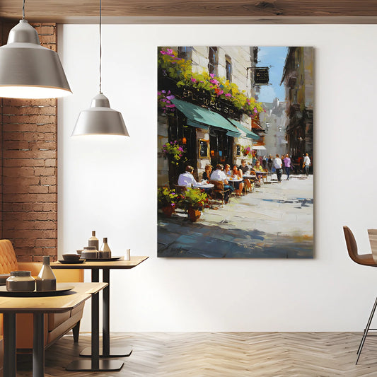 Vintage Street Wall Canvas Painting For Drawing Room Decoration