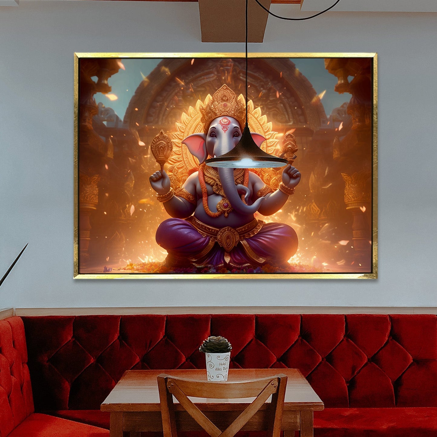 Large sized Lord Ganesha canvas painting for home and office