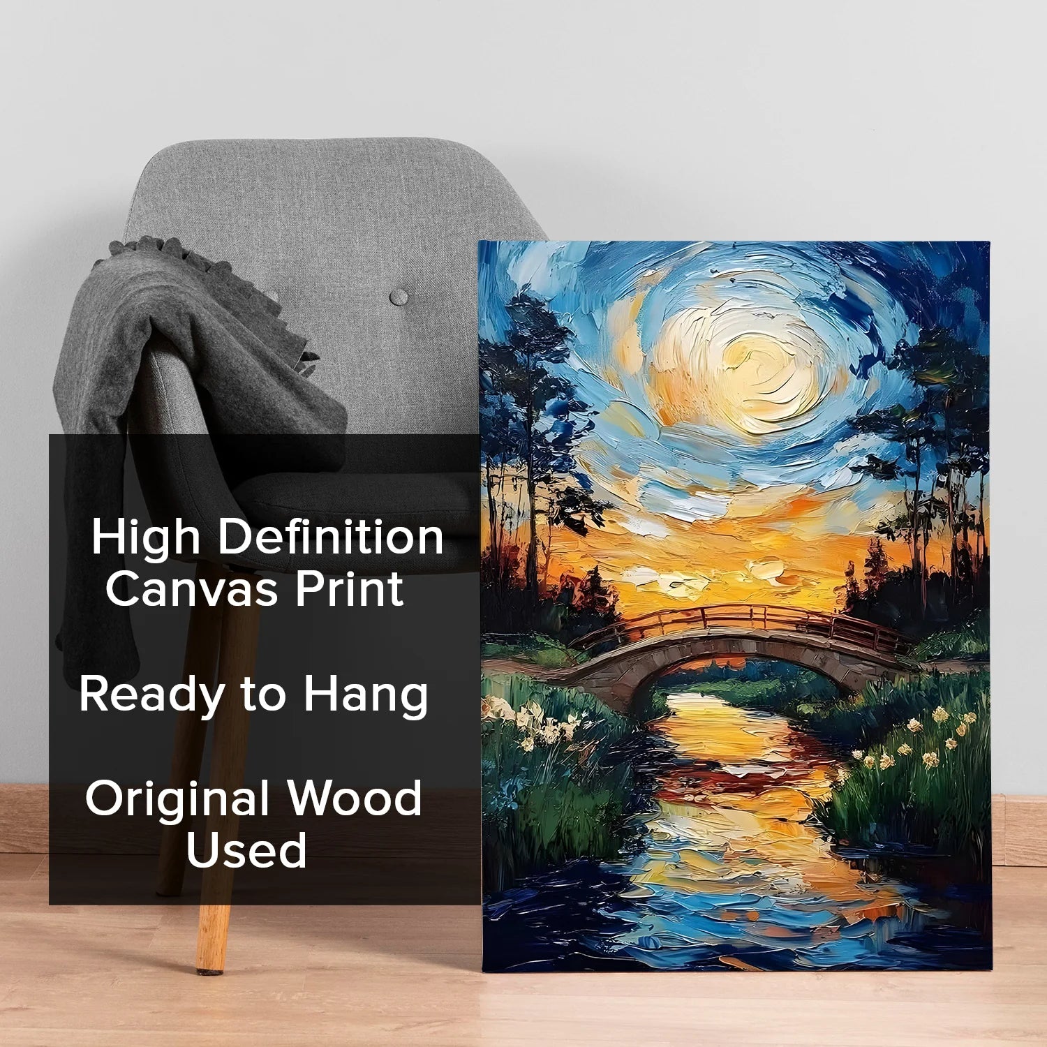Illuminated Dusk Canvas Wall Art Painting For Hotel
