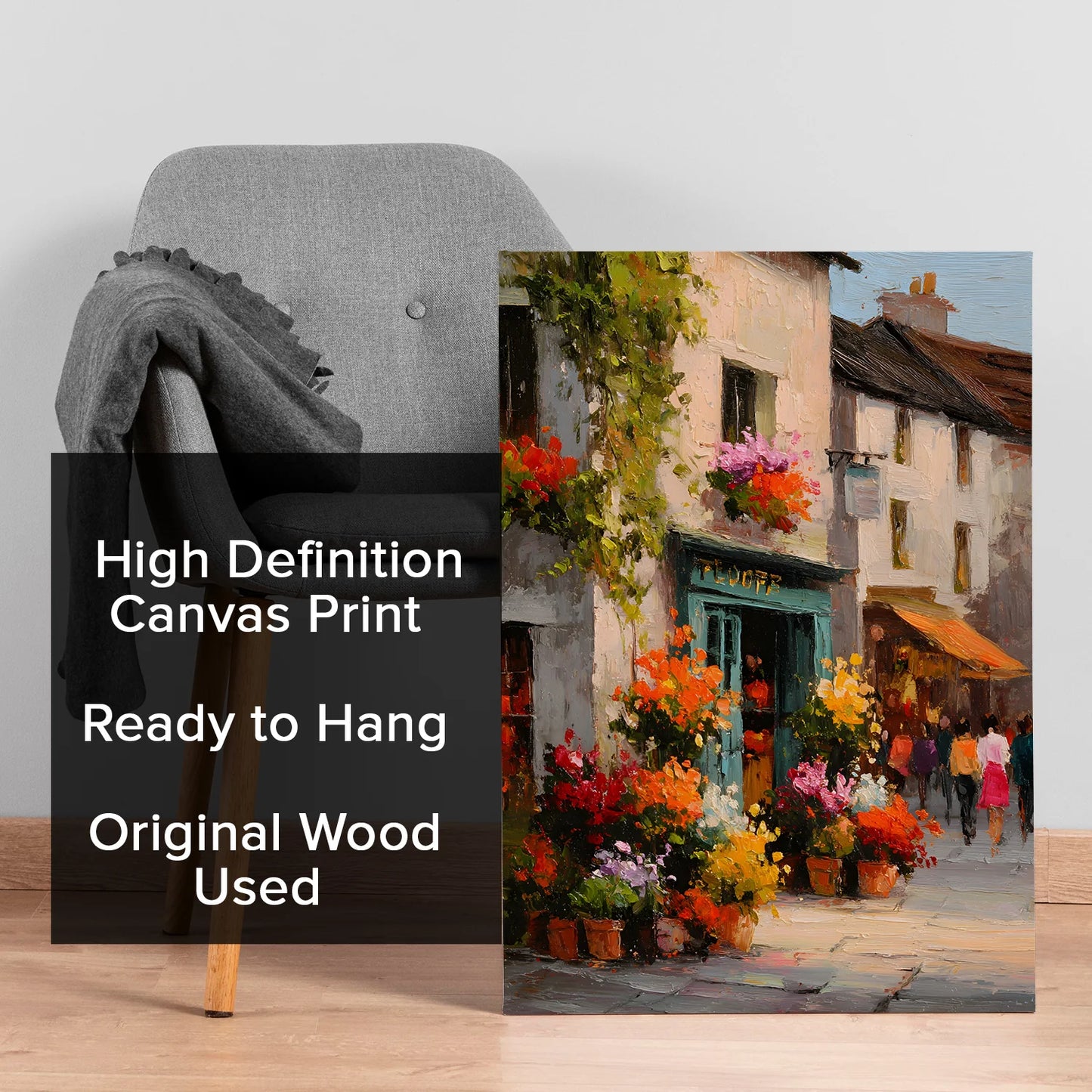 Vintage Flower Shop Wall Canvas Wall Art