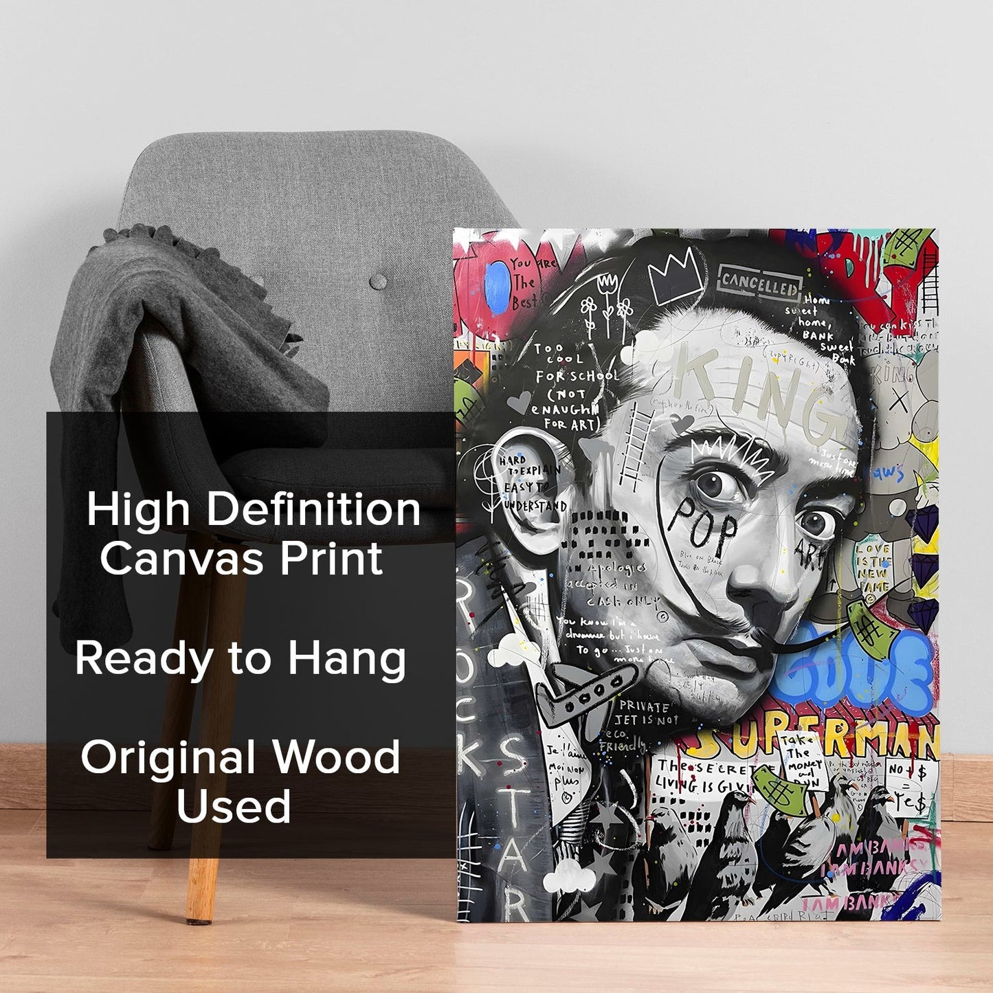 Dalí Rewired Wall Art Painting, HD Canvas Print, Framed, Ready to Hang