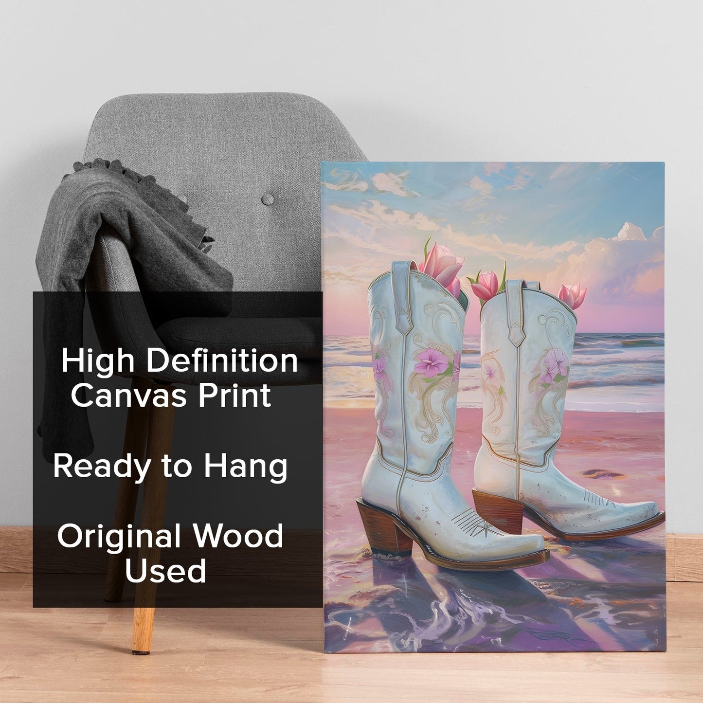 Maximalist Wall Art, Cowgirl Décor canvas wall art painting