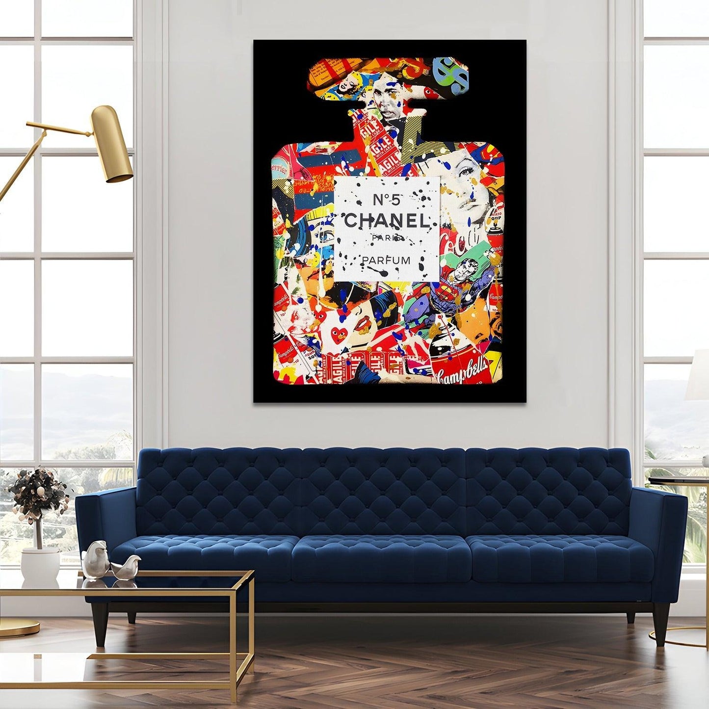 Pop Chanel Bottle canvas wall art painting