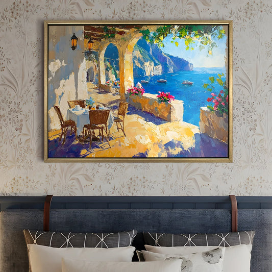 Vintage Cafe Canvas Wall Painting For Restaurant