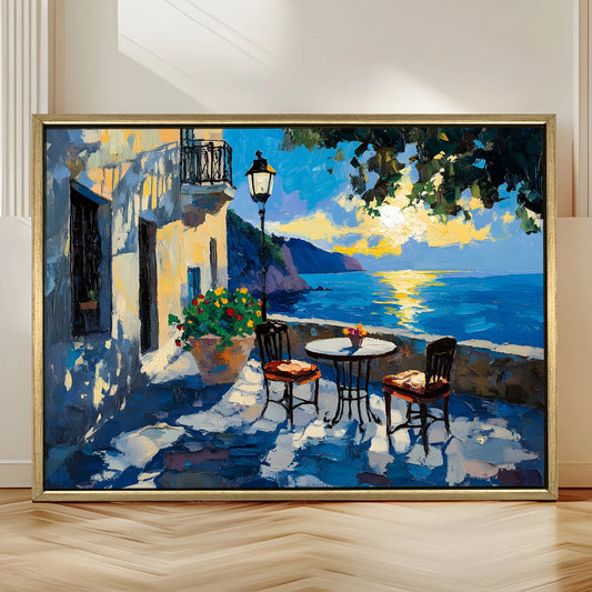 Vintage Wall Canvas Painting For Cafe Decoration