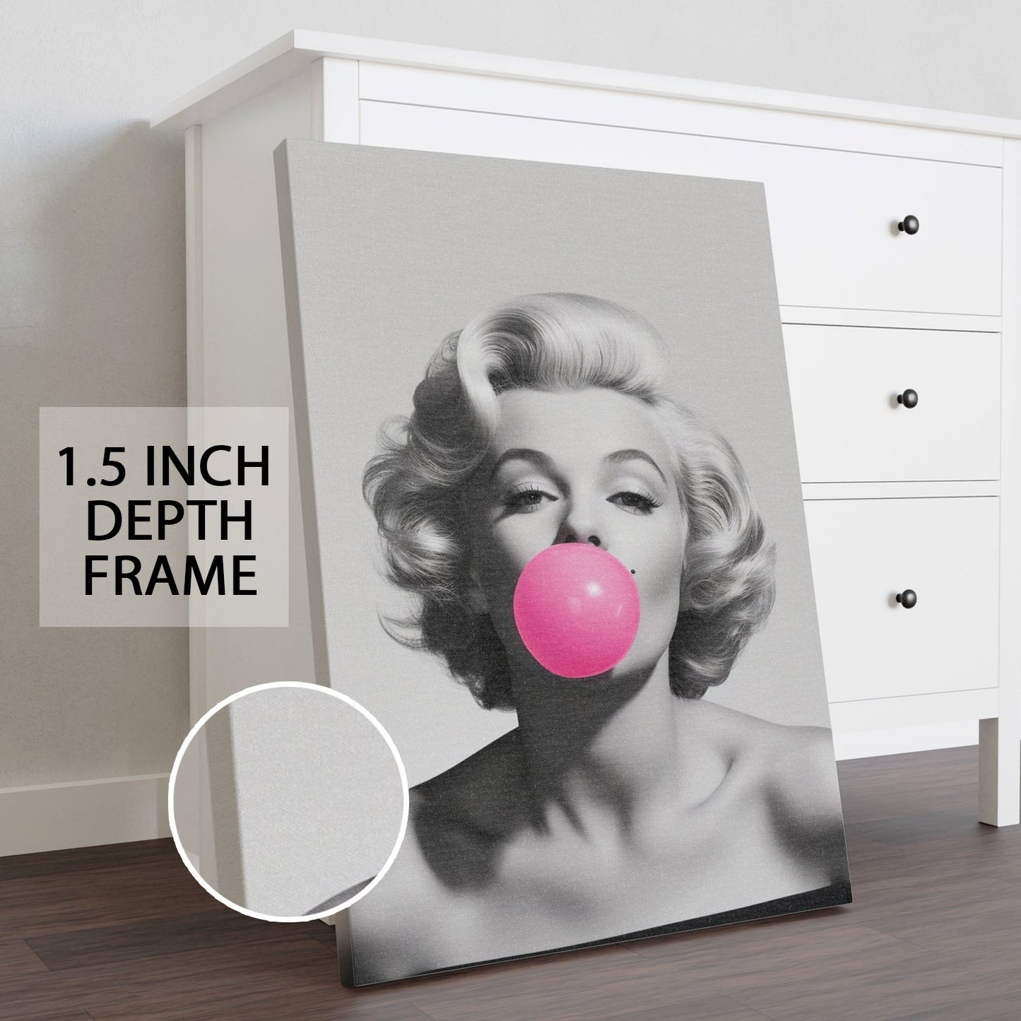 Marilyn Monroe Pink Bubble Gum Maximalist Altered Wall Art