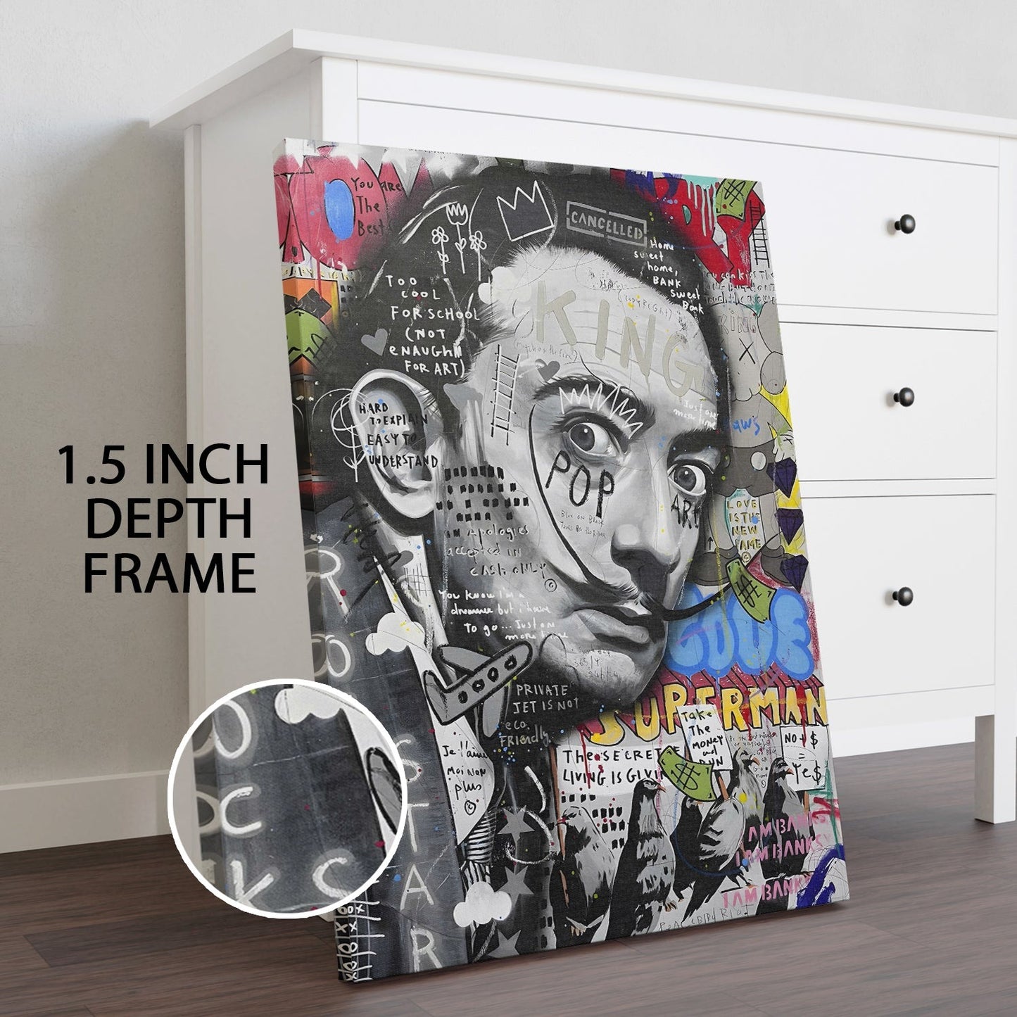 Dalí Rewired Wall Art Painting, HD Canvas Print, Framed, Ready to Hang