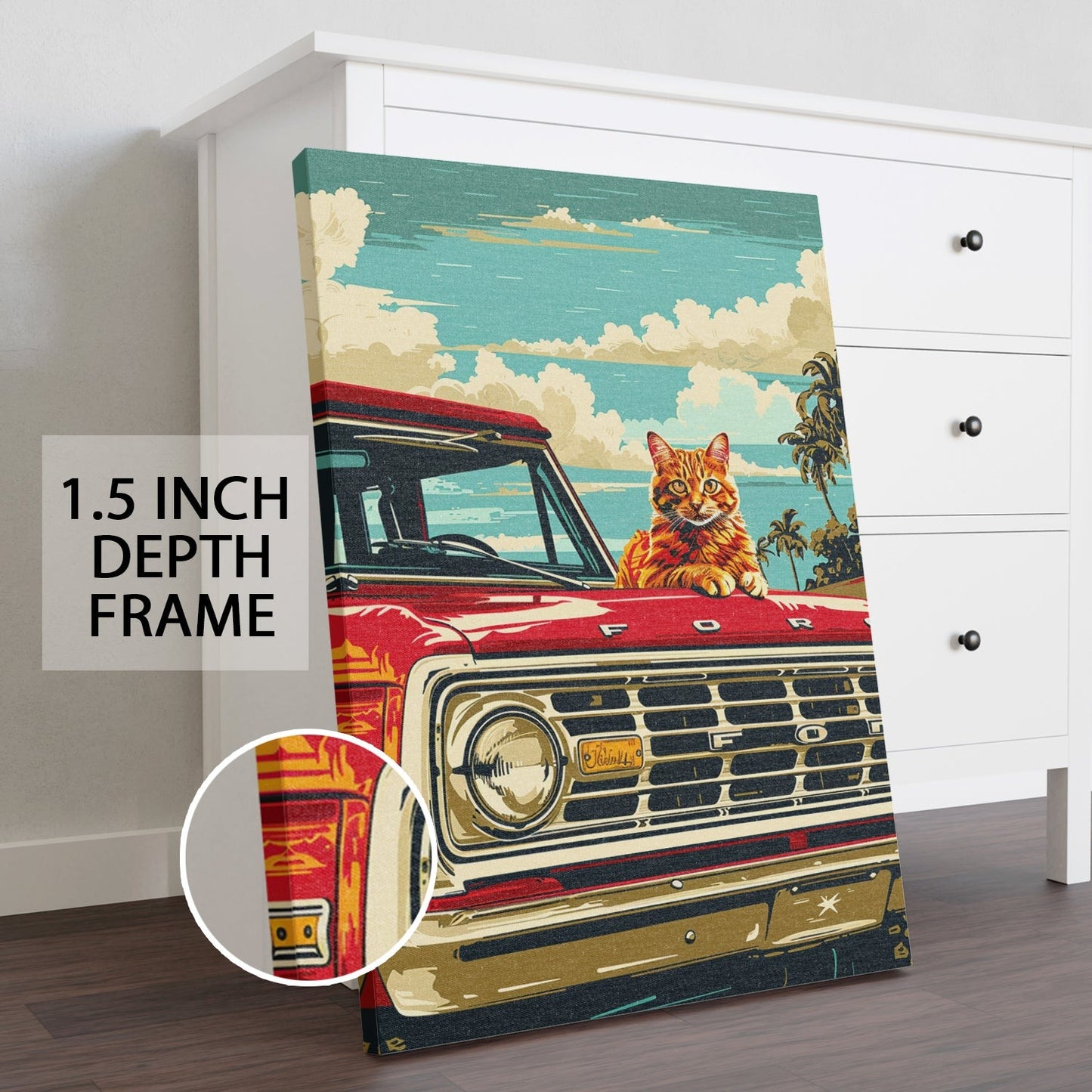 Maximalist Altered Ford Car with Cat Wall Art For Home