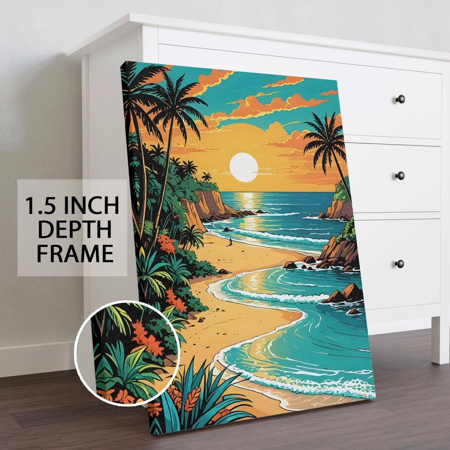 Vibrant Ocean Bloom Canvas Wall Painting For Home And Office Decoration