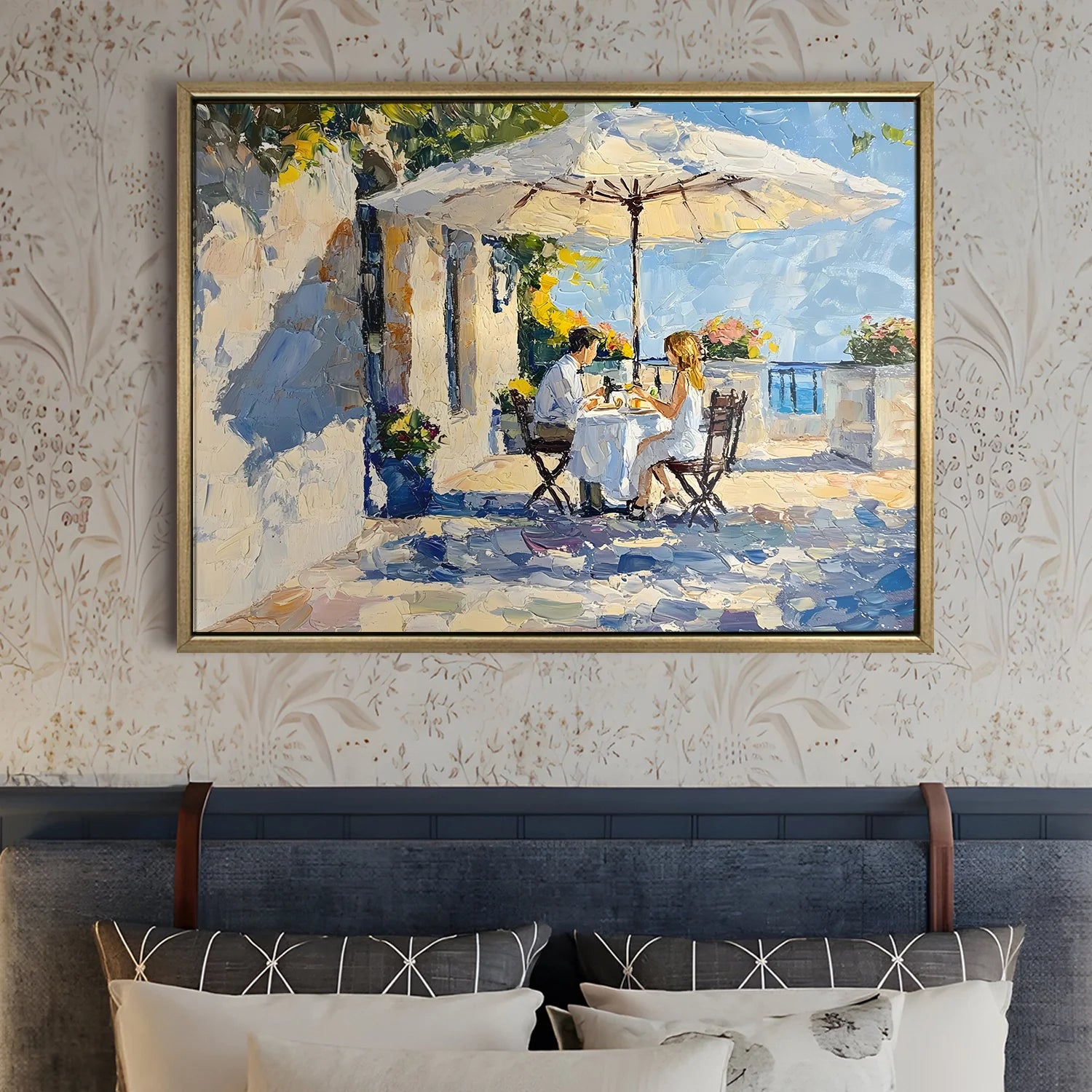 Vintage Cafe Canvas Wall Art For Living Room