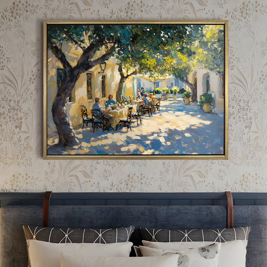 Vintage Street Wall Canvas Painting For Cafe Decoration