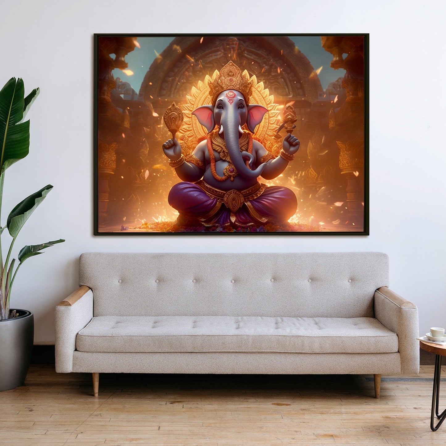 Large sized Lord Ganesha canvas painting for home and office