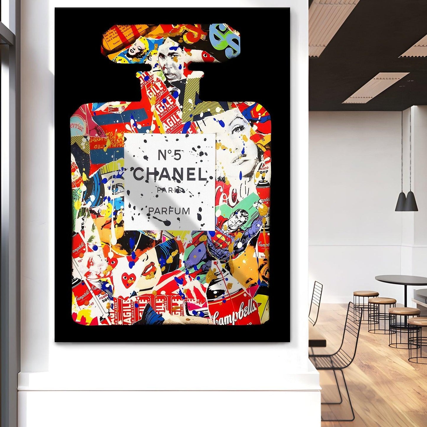 Pop Chanel Bottle canvas wall art painting